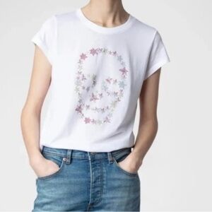 New Zadig & Voltaire T-Shirt with Star Skull Design
